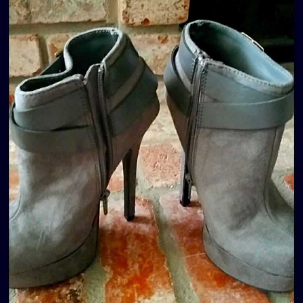 Grey Platform Booties
